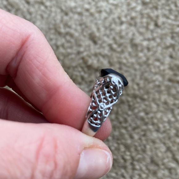 Lia Sophia Dark Brown Smoky Quartz and Silver Ring, size 7 - Picture 6 of 7